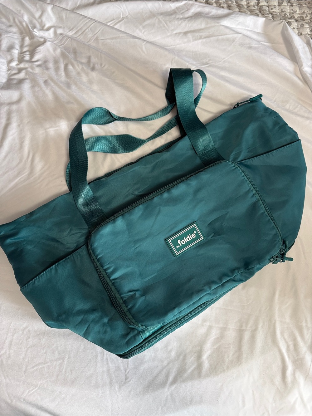 Foldie Teal Packable Travel Duffel Bag